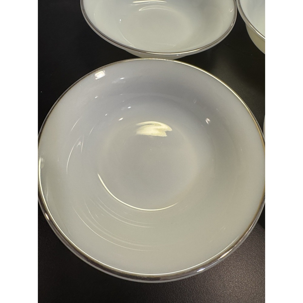 Corning Crown White Milk Glass 6" Bowls Set Of 4 - Picture 2 of 8